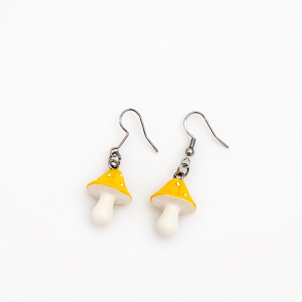NEW | Yellow Mushroom Dangle Earrings